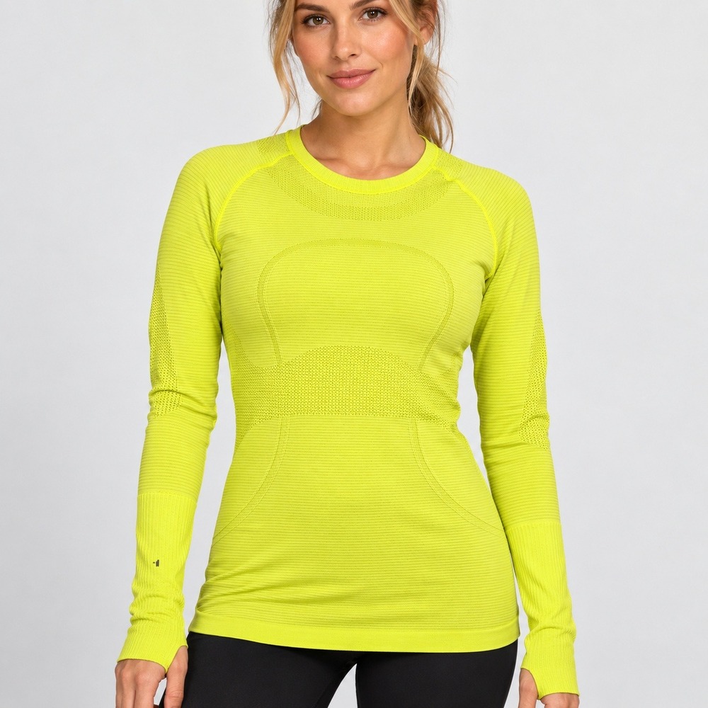 Lululemon Swiftly Tech Long Sleeve 2.0 Neon Yellow Lime Running Shirt Size 6